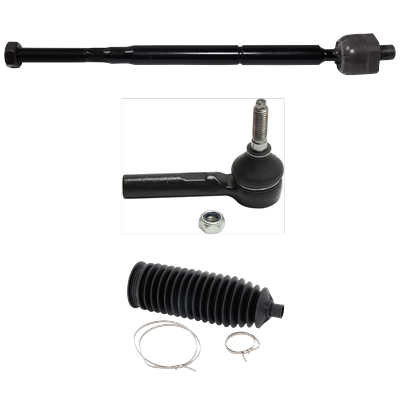 2007 Chevrolet Equinox 3-Piece Kit Front, Driver and Passenger Side, Inner and Outer Tie Rod End, includes (1) Steering Rack Boot and (2) Tie Rod End