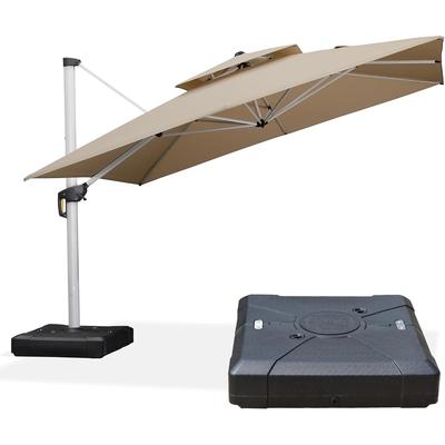 PURPLE LEAF 12ft Square Patio Umbrella Cantilever Umbrella with Base Included