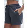 Sweatshorts COPENHAGEN STUDIOS, Damen, Gr. 32/34, N-Gr, grau (dunkelgrau), Sweatware, Obermaterial: 54% Modal, 40% Polyester, 6% Elasthan, unifarben, casual, bequem ca. Mitte Oberschenkel, Hosen, aus hochwertigen Material