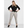 Chinohose SHEEGO "Große Größen", Damen, Gr. 46, Normalgrößen, beige (beigefarben), Obermaterial: 97% Baumwolle, 3% Elasthan, unifarben, casual, lang, Hosen, in Stretch-Qualität