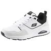 Sneaker SKECHERS "UNO-RETRO ONE", Herren, Gr. 42, schwarz-weiß (weiß, schwarz), Leder, Veloursleder, Lederimitat, Mesh, sportlich, Schuhe, Retro Sneaker, Schnürschuh mit Skech-Air Luftkissensohle