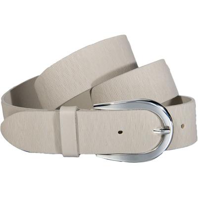 Ledergürtel SILBERGIFT, Damen, Gr. 80, beige, Rindsleder, modisch, Gürtel, Schraffiert, Silber-Hufeisenschließe Image