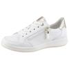 Sneaker ARA "ROMA", Damen, Gr. 7,5 (41), weiß (weiß, platinfarben), Glattleder, kontrastfarbene Details, metallic, sportlich, Schuhe Sneaker, Freizeitschuh, Komfortschuh in Bequemweite H (= sehr weit), Topseller