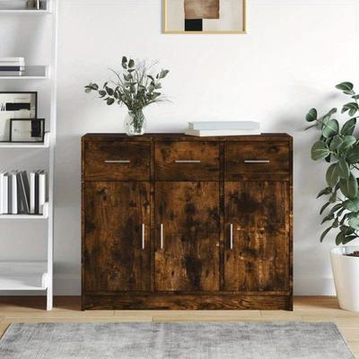TEMU Sideboard Smoked Oak 91x28x75 Cm Wooden Material Image