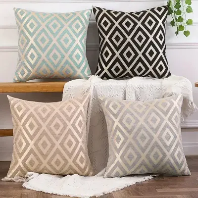 1 pc Chenille Jacquard werfen Kissen bezüge Rautenmuster Wohnkultur, Raum dekoration, Schlafzimmer Image