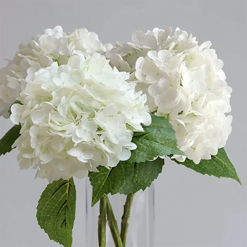 Hortensie künstliche Blumen echte Berührung Latex 19 Zoll große Hortensie für Haupt dekoration Braut strauß Hochzeit 49cm Dekor Image