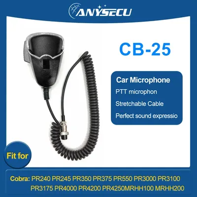CB-25 Mikrofon 4-poliger Anschluss für Cobra PR240 PR245 PR550 PR3000 PR3175 PR4200 Uniden Galaxy Auto CB Radio