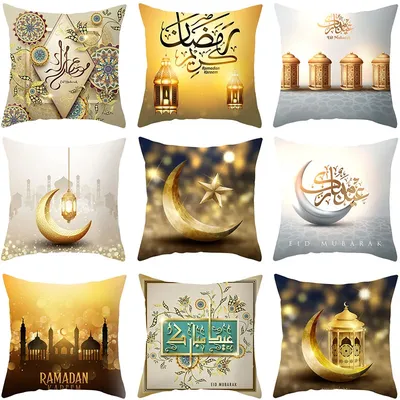 Eid Mubarak Kissenbezug Dekor für Zuhause Sofa Kissenbezug Ramadan Kareem Dekoration Moschee Muslim Image