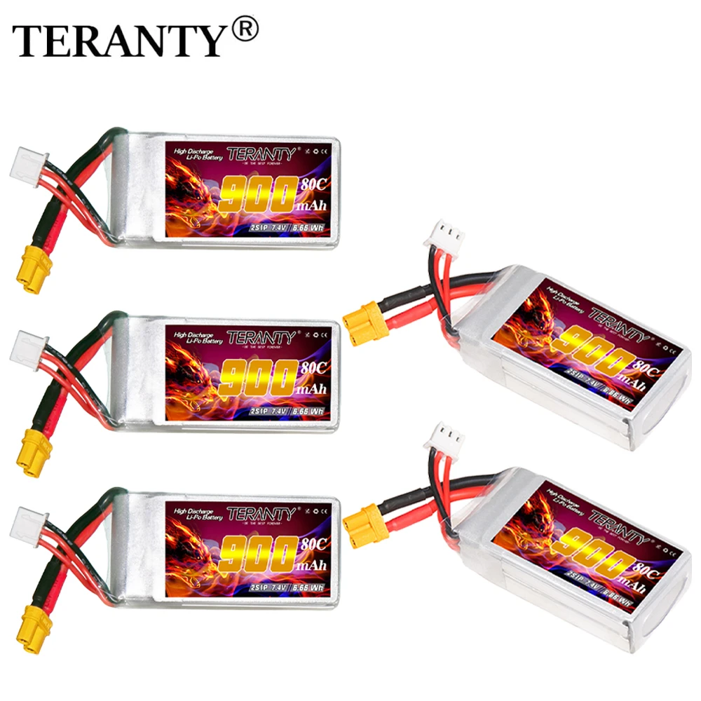 Original TREANTY 2S 900mAh 7,4V 80C/160C Indoor Crossing Flugzeug Modell FPV Hochgeschwindigkeits-Hochdruck-Lipo-Akku Image