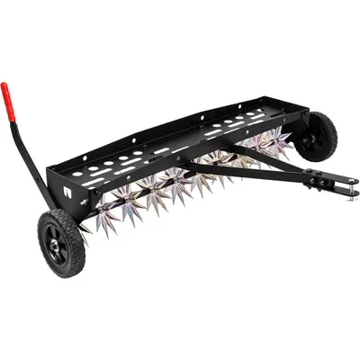 40-Inch Tow Behind Spike Aerator with Galvanized Steel Tines, Durable Lawn Aerator Soil Penetrator