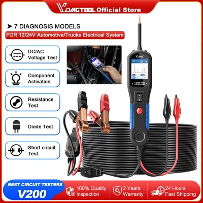 VDIAGTOOL V200 V200PRO Power Circuit Probe 12V 24V Automotive Circuit Tester Electrical System