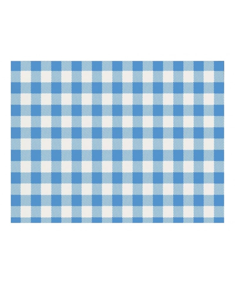 Packung mit 500 einzelnen Tischdecken aus dekoriertem Papier Vichy Cyan 28x40,5 Offsetdruck 80gr Image