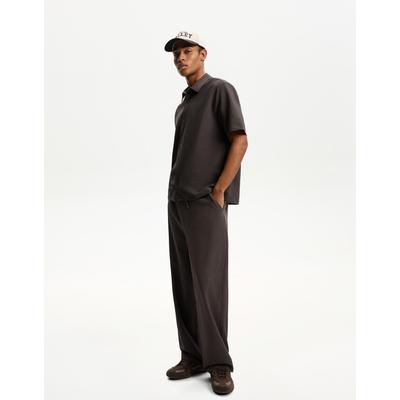 Bershka Pleated Baggy Jogger Trousers Men L Sand