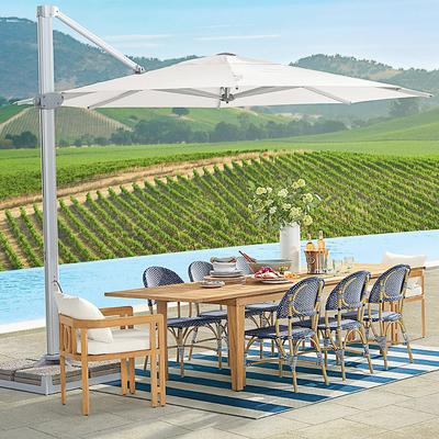 Altura 13 ft. Round Umbrella with Base - Silver - Frontgate