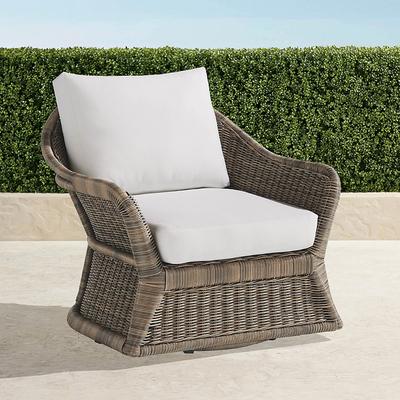 Terrace Park Swivel Lounge Chair with Cushions in Desert Wicker - Standard, Rain Cobalt - Frontgate