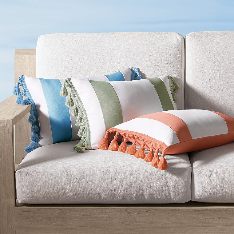 Carroway Outdoor Pillow Cover - Seasalt - Frontgate