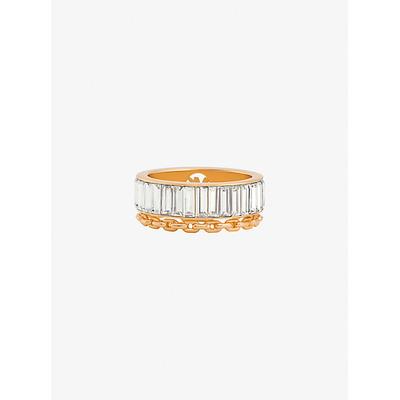 Michael Kors Cubic Zirconia Double Layered Ring Gold 5