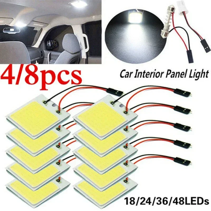 4 PCS Auto Innen Zubehör 18/24/48 SMD T10 4W 12V COB Auto Innen Panel LED lichter Lampe Birne Auto Dome Licht Auto Panel