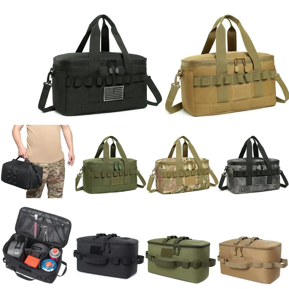 Outdoor Camping Gastank Aufbewahrung tasche große Kapazität Boden Nagel Werkzeug tasche Gas Kanister Picknick Kochgeschirr Utensilien Kit Tasche Image