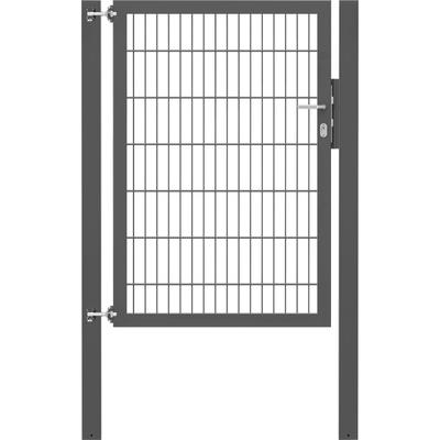 Zauneinzeltür ALBERTS "Flexo Plus", grau (anthrazit), B:100cm H:140cm, Stahl, Tore, anthrazit, verschiedene Abmessungen