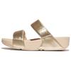 Keilpantolette FITFLOP "LULU", Damen, Gr. 40, grau (platinfarben), Synthetik, metallic, modisch, Schuhe, Keilsandale, Sommerschuh in schmaler Form