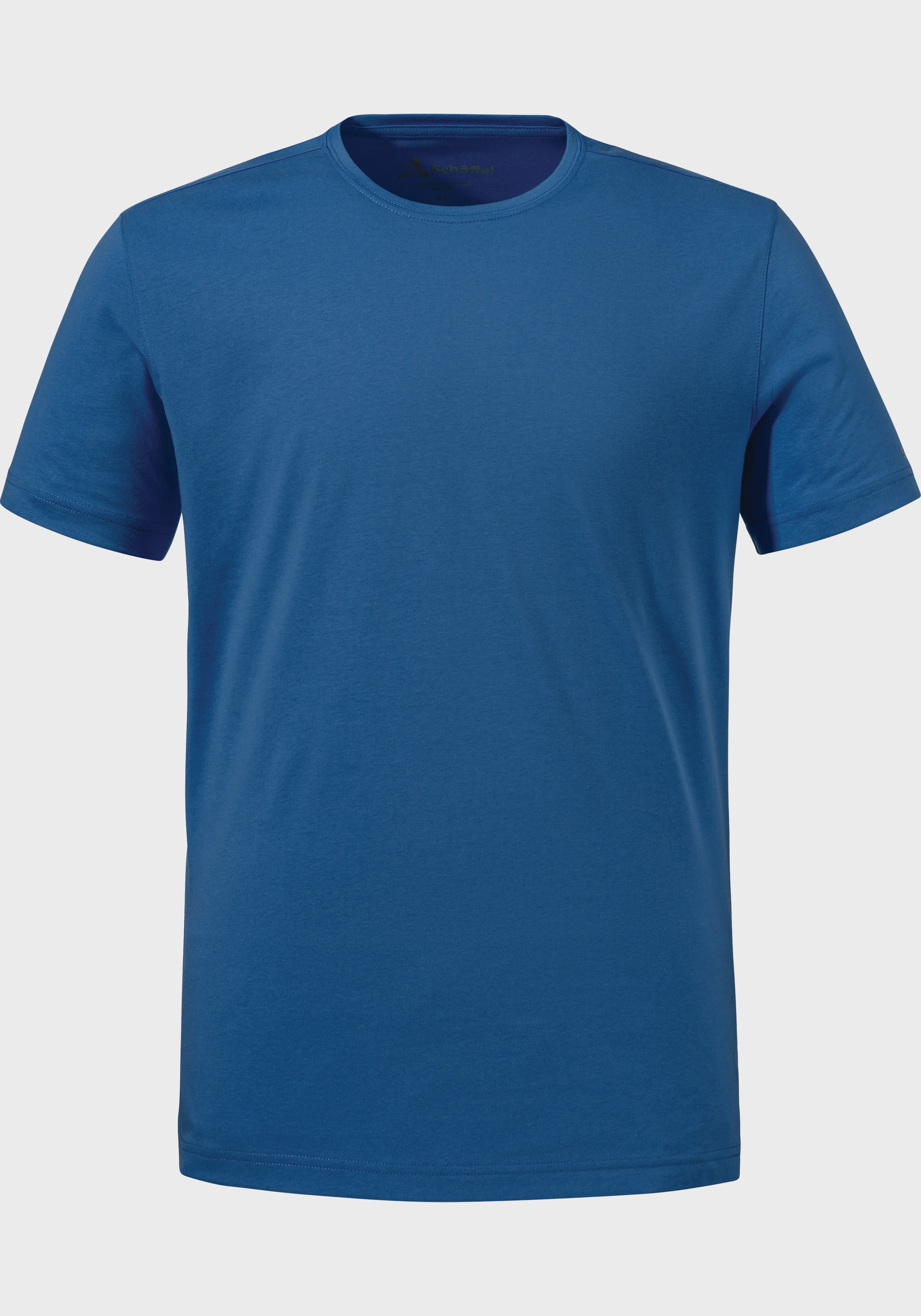 Funktionsshirt SCHÖFFEL "T Shirt Buchberg M", Herren, Gr. 52, blau (8405, blau), Oberstoff: 60% Baumwolle, 40% Polyester, Rundhals, Shirts Funktionsshirt