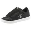 Sneaker CALVIN KLEIN JEANS "3 CUPSOLE NY WN", Damen, Gr. 37, schwarz, Polyamid, Lederimitat, unifarben, klassisch, Schuhe, Schnürschuh, Freizeitsneaker, Halbschuh mit gepolstertem Schaftrand