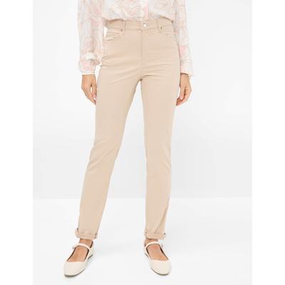 5-Pocket-Hose BRAX "Style CAROLA", Damen, Gr. 44K (22), Kurzgrößen, beige, 78% Baumwolle, 19% Lyocell, 3% Elasthan, Hosen Image