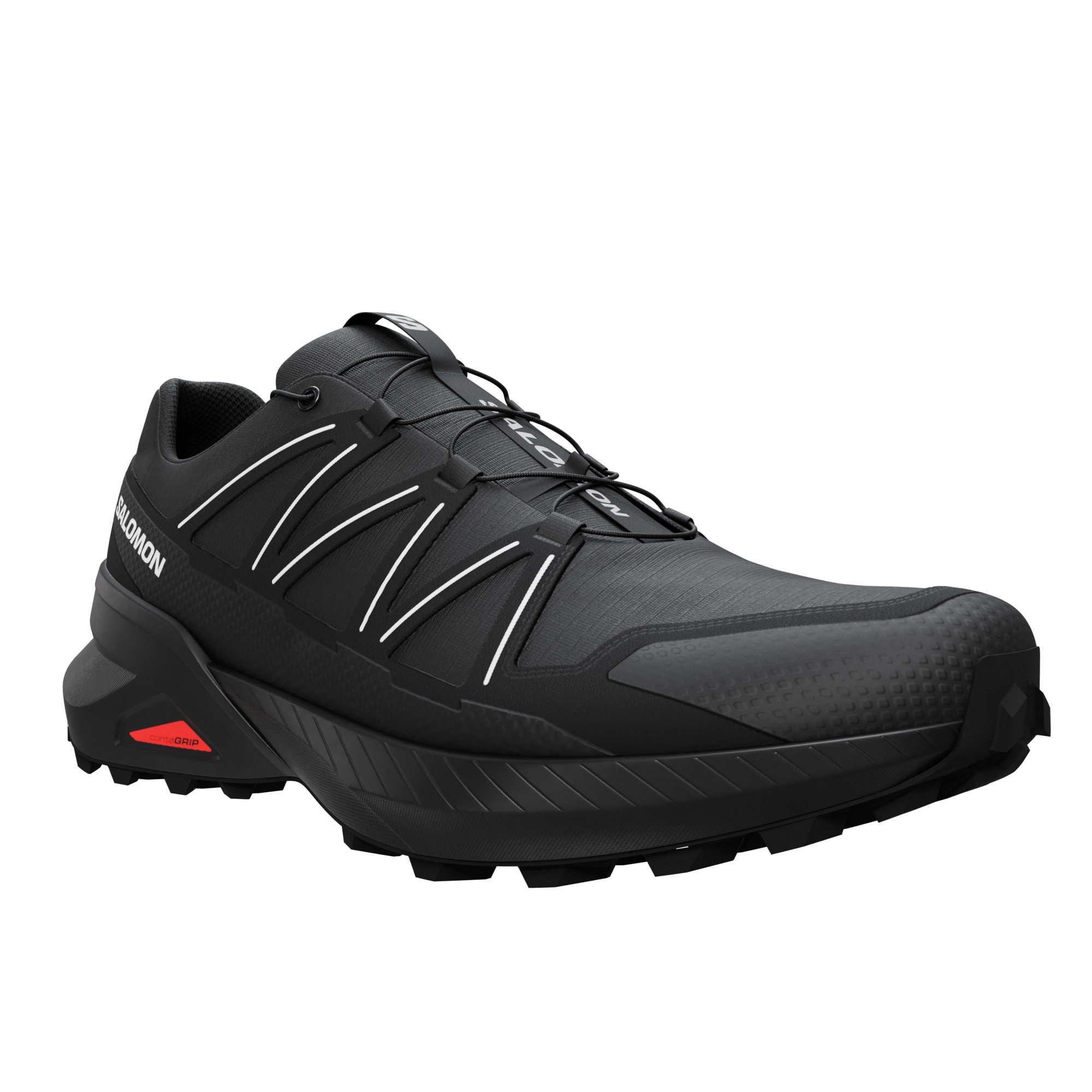 Trailrunningschuh SALOMON "SPEEDCROSS PEAK", Herren, Gr. 46, schwarz (schwarz, schwarz, glacier gray), Synthetik, Textil, Schuhe, wasserdicht