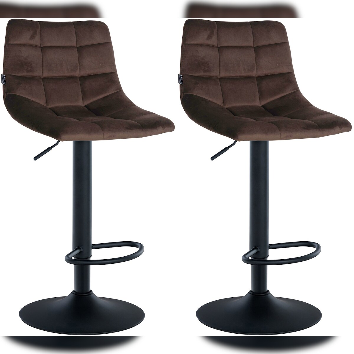 CLP 2er Set Barhocker Jerry Samt braun/schwarz Image