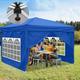 Gazebo de Jardín Carpa Plegable Protección Solar uv 50+ Carpa Plegable pop-up Con Paredes Azul 3x3m