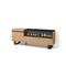 SKRAUT HOME Wohnzimmer-TV-Schrank, Viel Stauraum, 150x35x57cm, Für TV-Geräte bis 65“, Elektrischer Kamin, Industriedesign, Eiche und Schwarz - 53_14