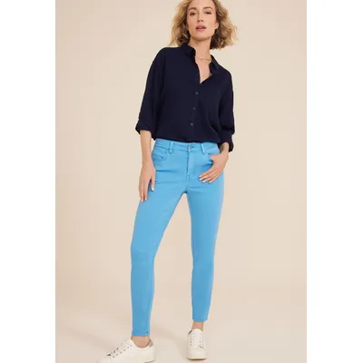 Maurices Women's Jeans High Rise Color Jegging Blue Denim Size Medium