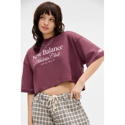 New Balance Athletics Crop T-Shirt - Pink M at Urban Outfitters