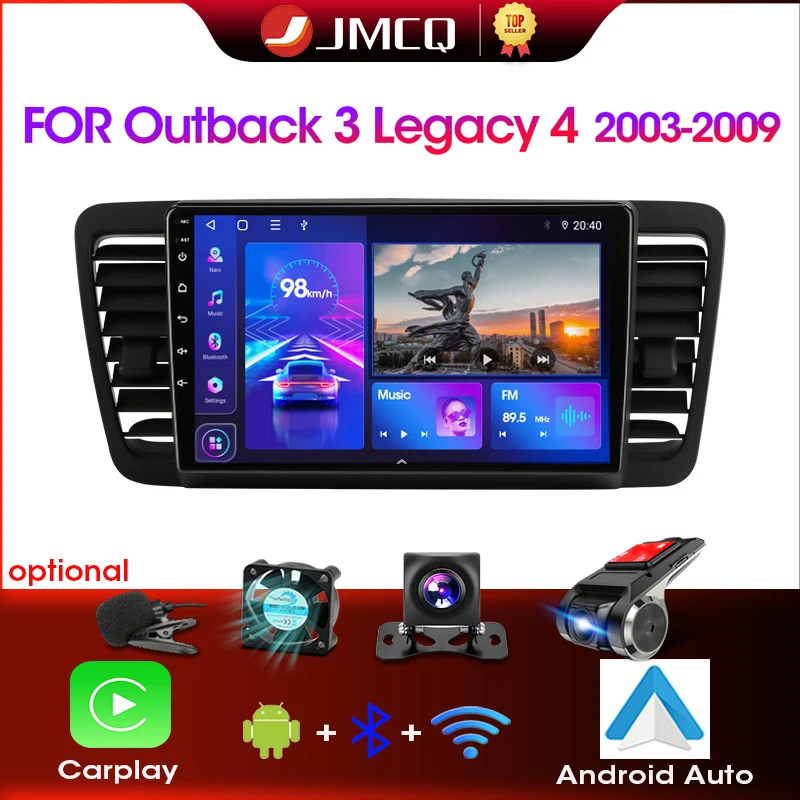 Jmcq 2din carplay android 12 4g wifi Autoradio Multimedia-Video-Player für Subaru Outback 3 Legacy 4 2012-2016 Navigation GPS Image