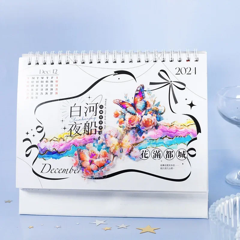 1 Rolle PET-Handbuch, Bronzing-Klebeband, Farbe, Aquarell, Swoosh-Land, Klebstoffe, Lila, Gold, Sammelalbum, Sterne, Himmel, 35 mm x 2 m