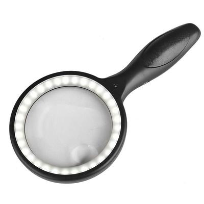 Linghhang - Lupe, Leselupe 30-fach, 60-fach, Lupe mit 33 LED-Leuchten, LED-Lupe, Lupe auf Englisch