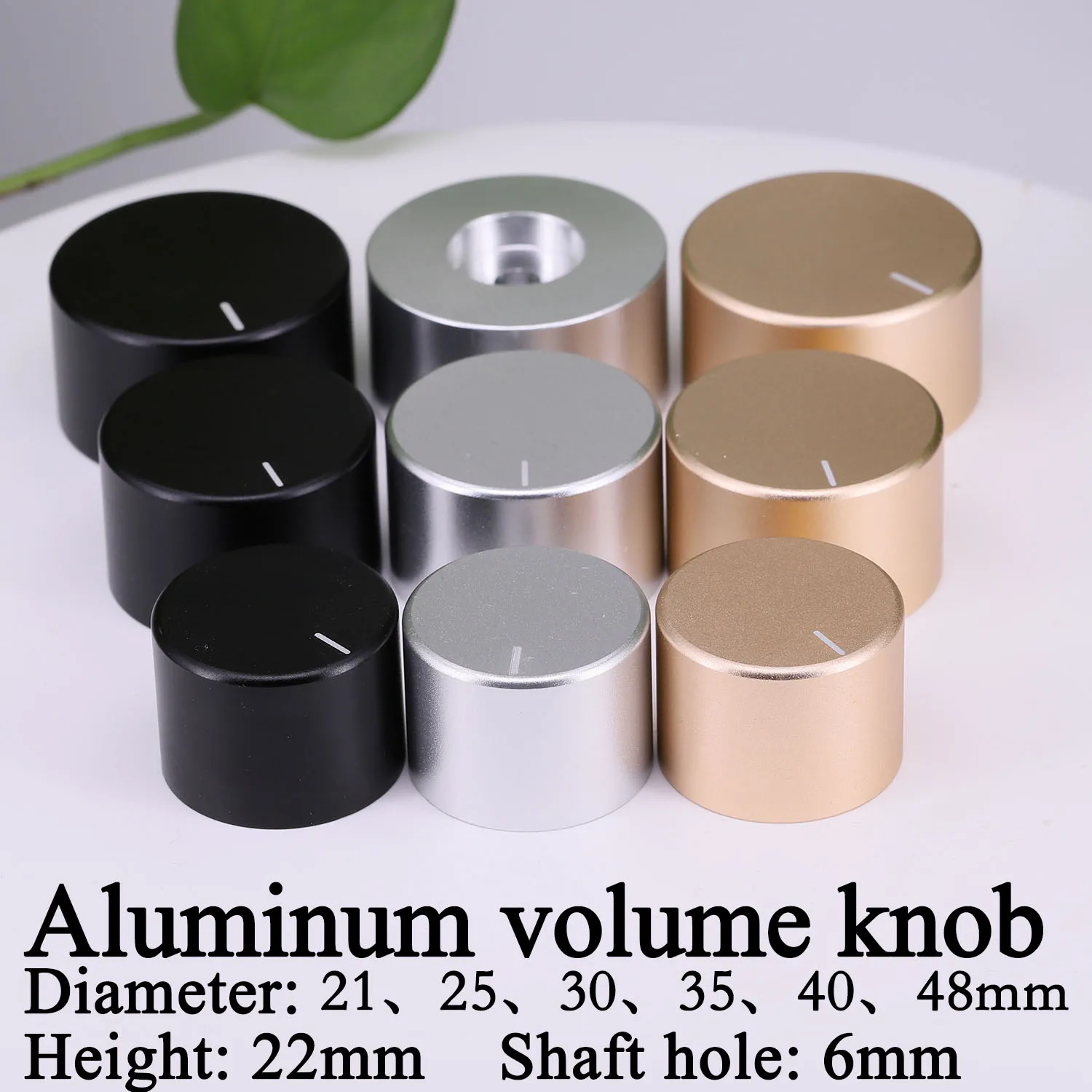 Bouton de Volume en aluminium, 21mm 25mm 25mm 30mm 35mm 48mm, bouton de potentiomètre, HIFI, Audio de voiture, AMP DAC CD, bouton de contrôle du Volume, 1 pièce