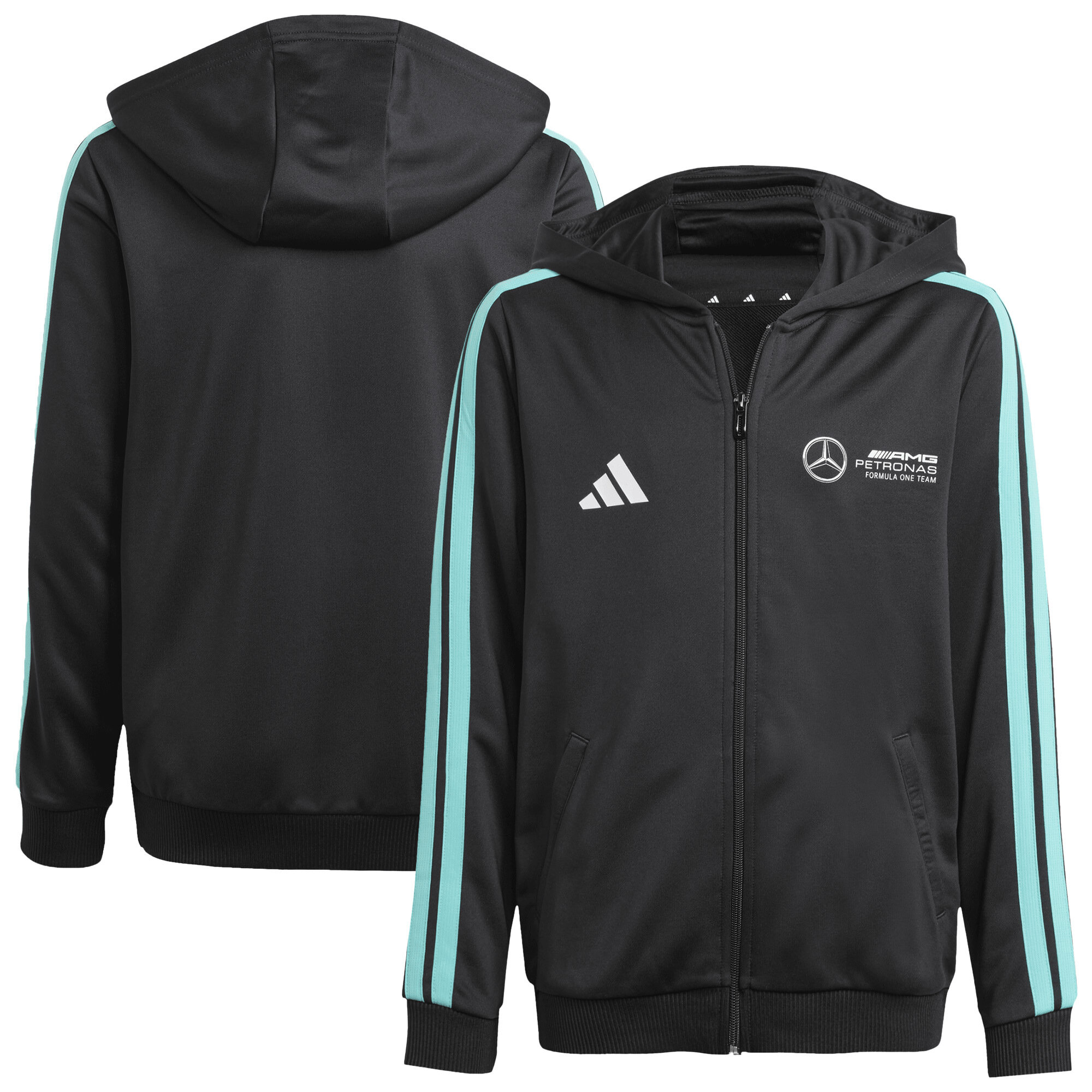 Mercedes AMG Petronas adidas F1 Logo Hoodie – Schwarz – Kinder Image