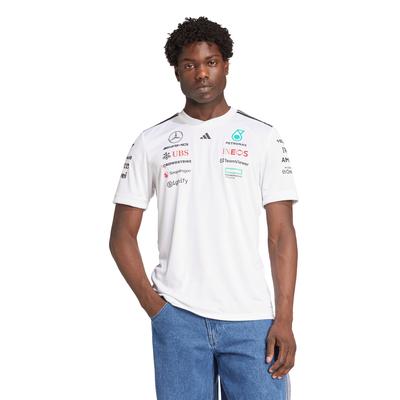 Mercedes AMG Petronas adidas F1 2025 Team Driver T-Shirt – Weiß Image