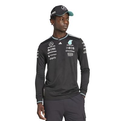 Mercedes AMG Petronas adidas Authentic Team Driver Langarm-T-Shirt – Schwarz Image