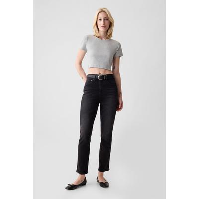 Gap Womens Black High Waisted Ankle Length Vintage Slim Jeans - Black