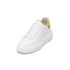 Sneaker MARC O'POLO "aus Rindleder", Damen, Gr. 40, weiß, light gelb, Obermaterial: 100% Leder, unifarben, Schuhe