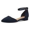 Riemchenballerina TAMARIS, Damen, Gr. 39, blau (navy), Textil, unifarben, Veloursleder, klassisch, Schuhe, Blockabsatz, Sandalette, Abendschuh mit verstellbarem Riemchen