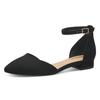 Riemchenballerina TAMARIS, Damen, Gr. 38, schwarz, Textil, unifarben, Veloursleder, klassisch, Schuhe, Blockabsatz, Sandalette, Abendschuh mit verstellbarem Riemchen