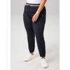 Schlupfhose ANISTON PLUS, Damen, Gr. 50, N-Gr, blau (marine, weiß), Sweatware, Obermaterial: 47% Baumwolle, 47% Modal, 6% Elasthan, unifarben, casual, figurumspielend lang, Hosen, Mit Reißverschlusstaschen