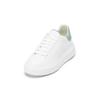 Sneaker MARC O'POLO "aus Rindleder", Damen, Gr. 39, weiß, dusty mint, Obermaterial: 100% Leder, unifarben, Schuhe