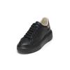Sneaker MARC O'POLO "aus Rindleder", Damen, Gr. 36, schwarz, metallic silber, Obermaterial: 100% Leder, unifarben, Schuhe