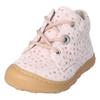 Lauflernschuh PEPINO BY RICOSTA "DOTS WMS: Mittel", Kinder, Gr. 22, rosa (rosa metallic), Leder, metallic, modisch, Schuhe, Schnürschuh m. WMS-System, Leder,Print, Größenschablone zum Download, Topseller