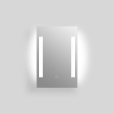LED-Lichtspiegel WELLTIME "Plaza", silber (siber matt), B:40cm H:60cm T:2,4cm, Aluminium, glasspiegel, Spiegel, mit Lichtfarbenwechsler und Dimmschalter, in verschiedenen Größen Image